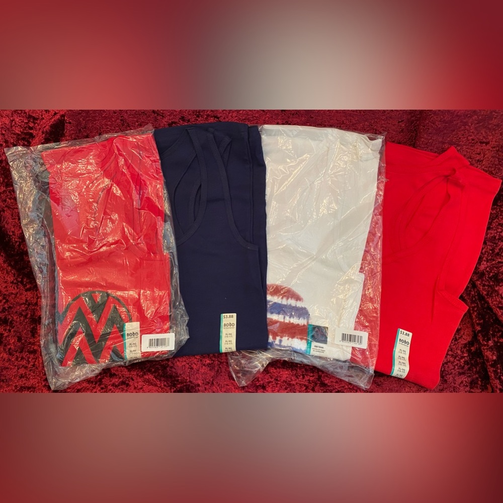 BNWT NOBO No Boundaries 4 Pack Ribbed Tank Tops Size: XL Multiple Colors
